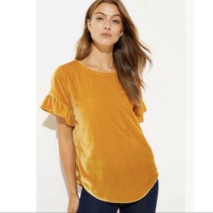 Loft mustard velvet top size xl